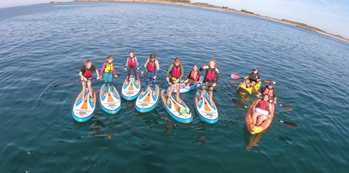 paddle boarders